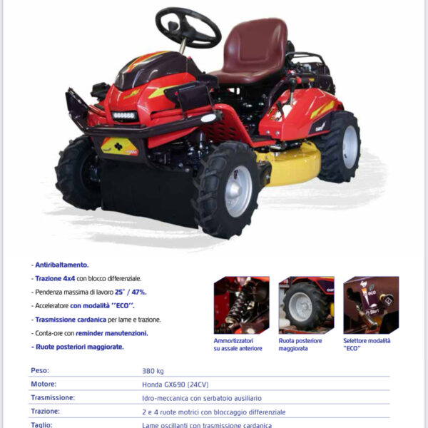 TRATTORINO RIDER CANYCOM CMX 2408H 4X4 (NEW MODEL)